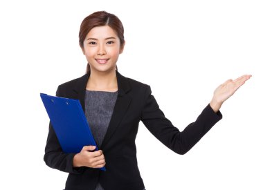 Asya genç iş kadını iş kıyafeti