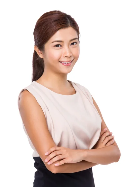 Asian woman with arms crossed — Stock Photo, Image