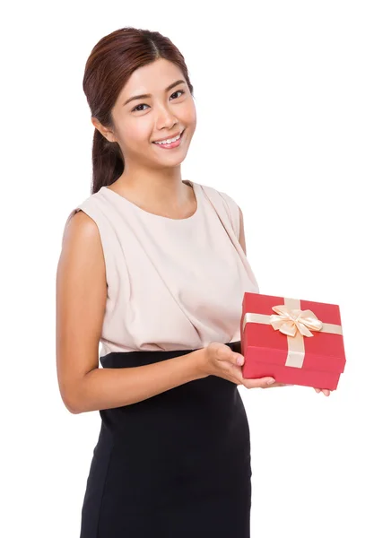 Asijské žena s krabičky — Stock fotografie