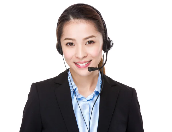 Betreiber von Kundendiensten mit Headset — Stockfoto
