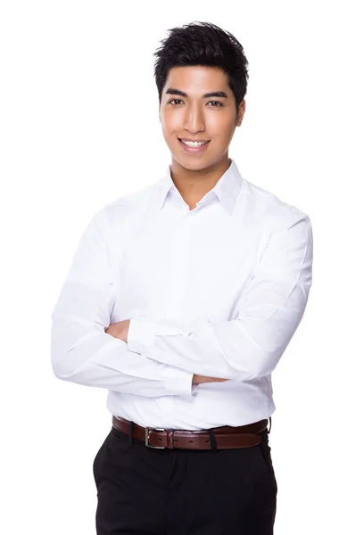 Asian young businessman in white shirt — Stock Photo, Image