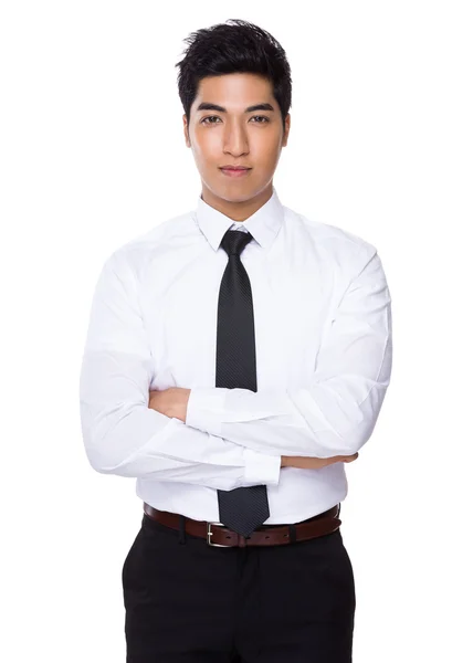 Asiatischer junger Geschäftsmann im weißen Hemd — Stockfoto