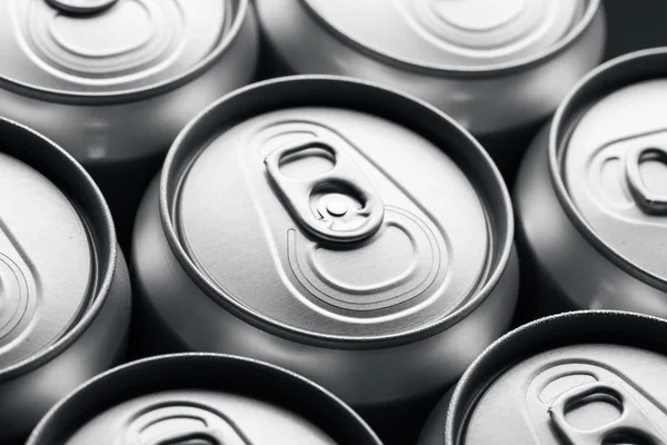 Much of drinking cans of beer — Stock Photo, Image