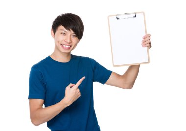 Mavi t-shirt Asya genç adam