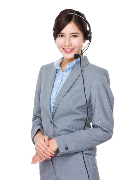 Asian female customer services operator — Stock Photo, Image