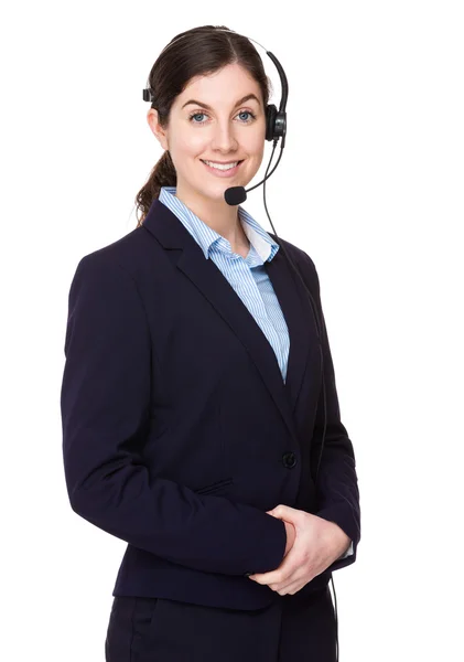 Customer services representative with headset — Stock Photo, Image