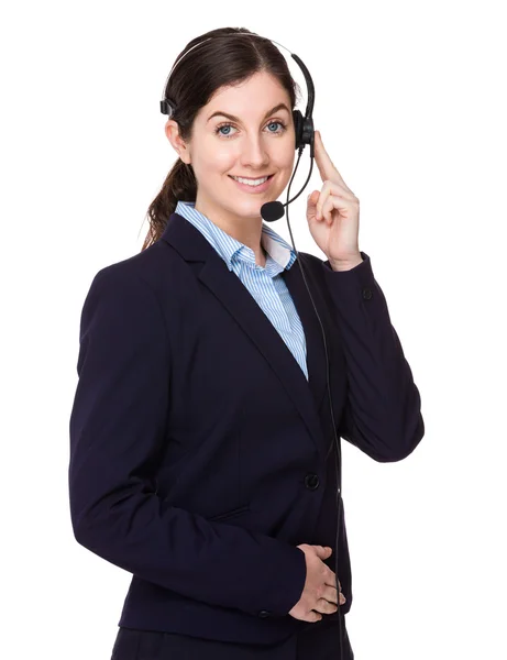 Customer services representative with headset — Stock Photo, Image