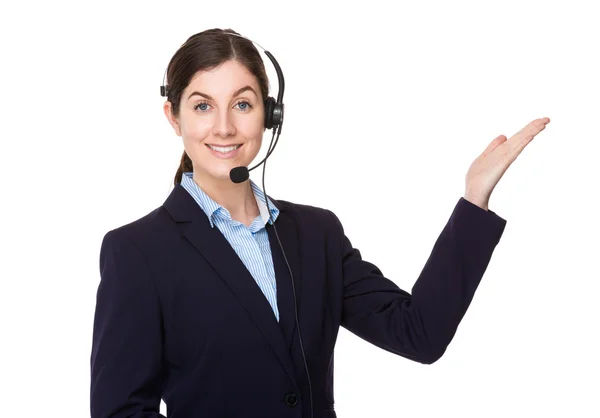 Customer services representative with headset — Stock Photo, Image