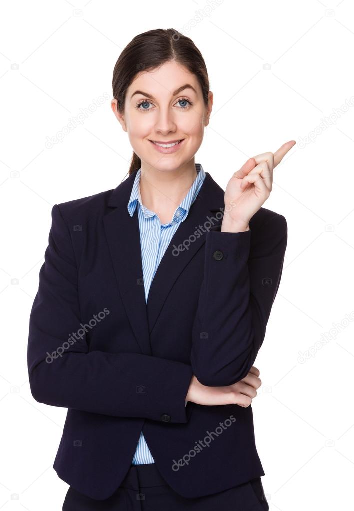 caucasian brunette businesswoman in business suit