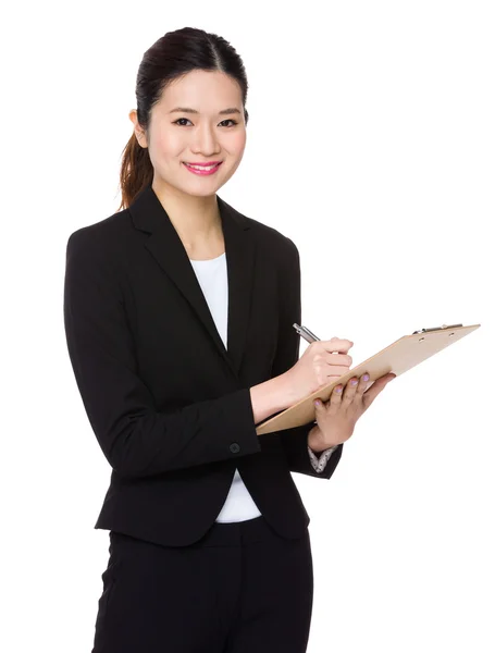 Young asian buisnesswoman in business suit — Stock Photo, Image