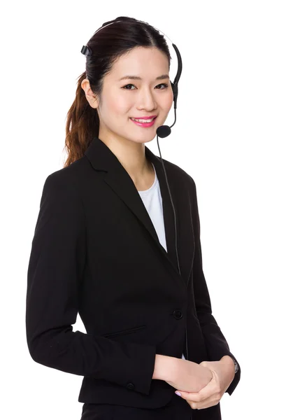 Asian female customer services assistant — Stock Photo, Image