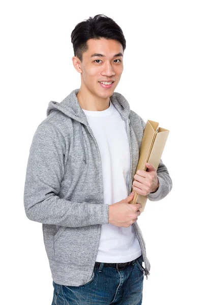 Asiatique jeune homme en sweat à capuche gris — Photo