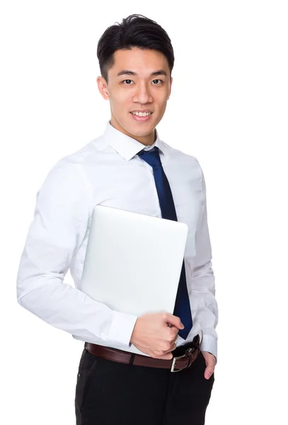 Jonge knappe zakenman in wit overhemd — Stockfoto
