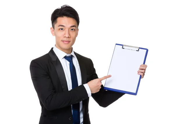 Young handsome businessman in business suit — Stock Photo, Image