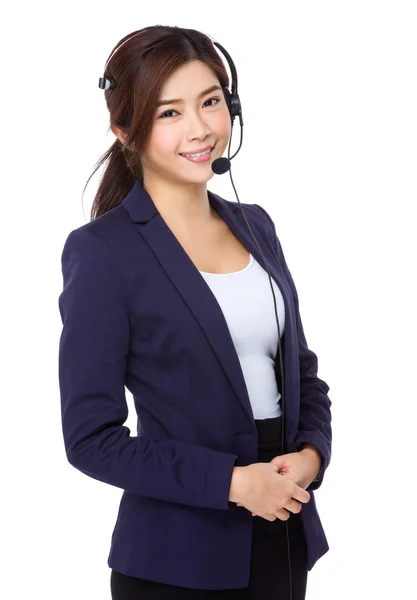 Asian female customer services assistant — Stock Photo, Image
