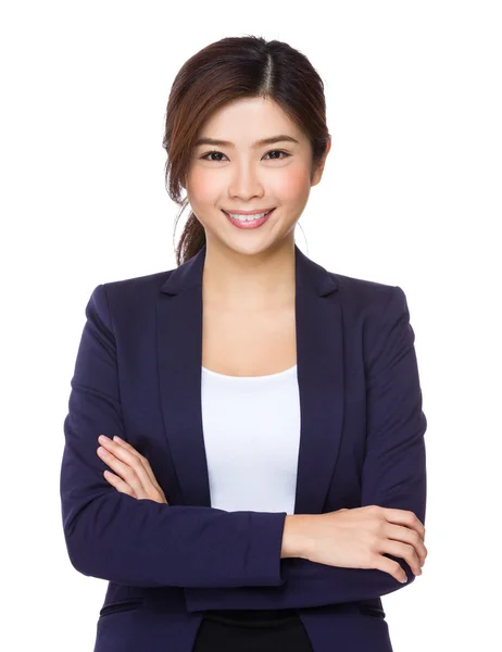 Unga asiatiska buisnesswoman i kostym — Stockfoto