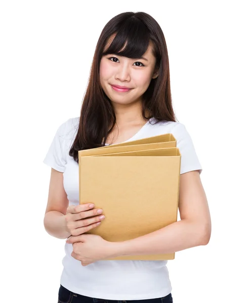 Asian young woman in white t-shirt — Stock Photo, Image