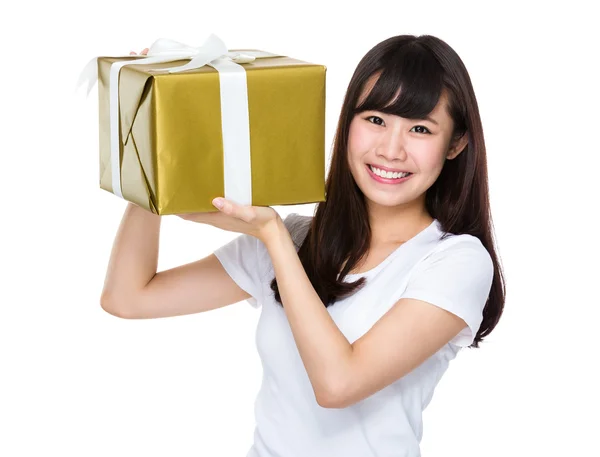 Asian young woman in white t-shirt — Stock Photo, Image