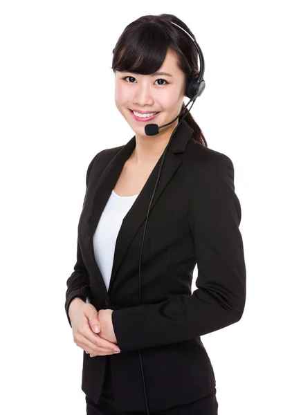 Asian female customer services assistant — Stock Photo, Image