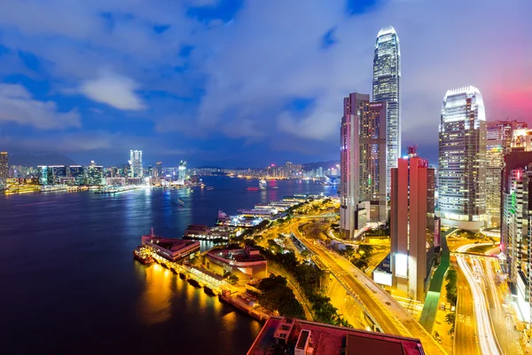 Fullsatt downtown och bygga i hong kong — Stockfoto