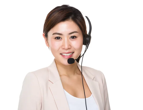 Asian female customer services assistant — Stock Photo, Image