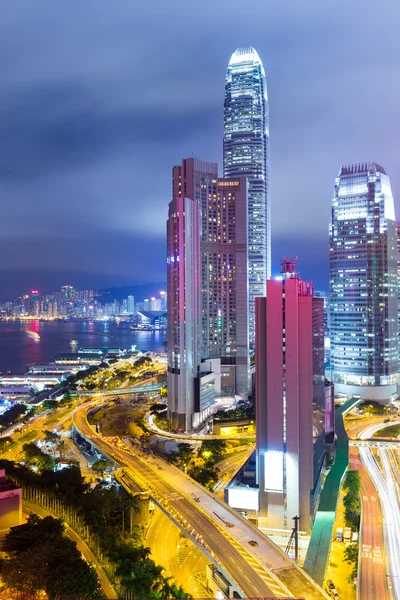 Hong kong stad 's nachts — Stockfoto