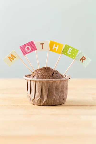 Flag on chocolate muffin — Stock Photo, Image