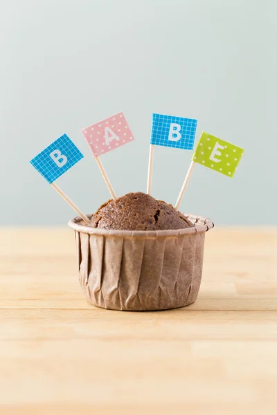 Flag on chocolate muffin — Stock Photo, Image