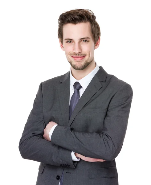 Caucasian handsome businessman in business suit — Stock Photo, Image