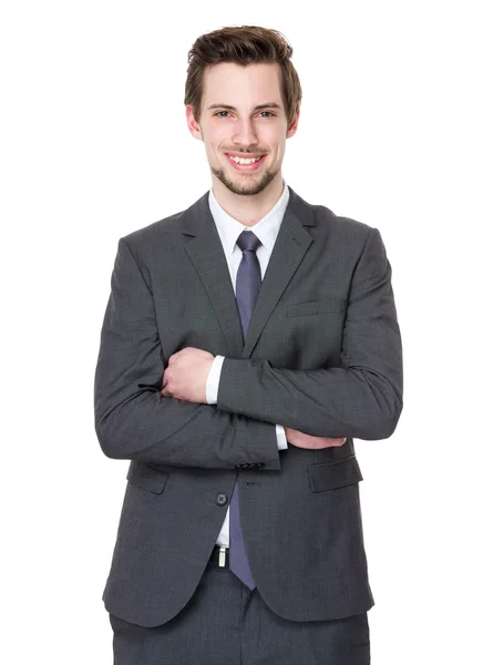 ビジネス スーツの白人のハンサムな実業家 — ストック写真