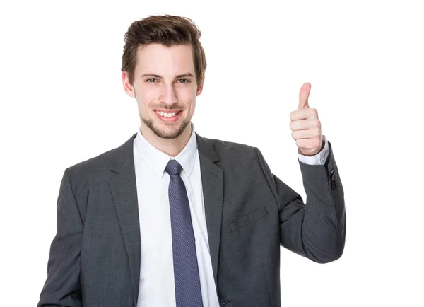 Caucásico guapo hombre de negocios en traje de negocios — Foto de Stock