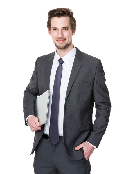 Young handsome businessman in business suit — Stock Photo, Image