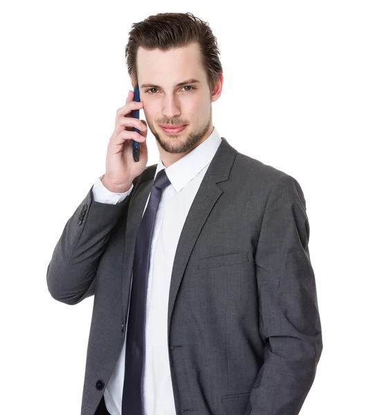 Young handsome businessman in business suit — Stock Photo, Image