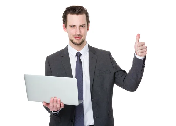 Young handsome businessman in business suit — Stock Photo, Image