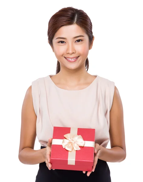 Young asian woman in beige dress — Stock Photo, Image