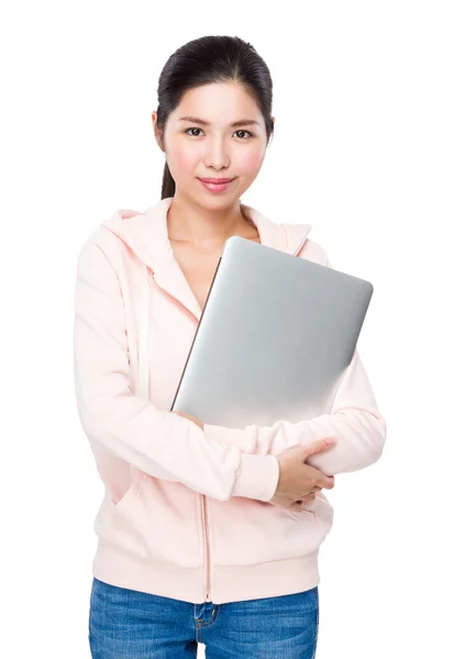 Asian young woman in pink hoodie — Stock Photo, Image