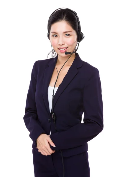 Asian female customer services operator — Stock Photo, Image