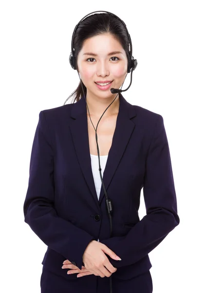 Asian female customer services operator — Stock Photo, Image