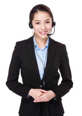 Asyalı kadın müşteri hizmetleri operatör