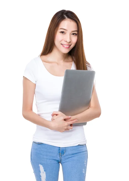 Joven asiática mujer en blanco camiseta —  Fotos de Stock