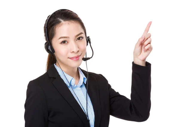Operatør av kundeservice for asiatiske kvinner – stockfoto