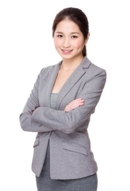 Asya genç iş kadını iş kıyafeti