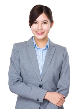 Asya genç iş kadını iş kıyafeti