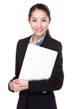 Asya genç iş kadını iş kıyafeti