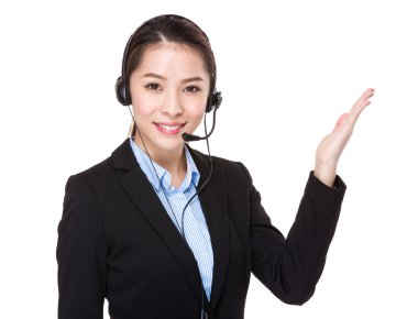 Asyalı kadın müşteri hizmetleri operatör