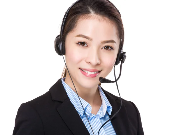 Asian female customer services operator — Stock Photo, Image