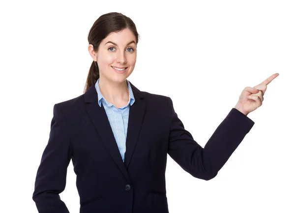 Caucasian brunette businesswoman in business suit — Stock Photo, Image