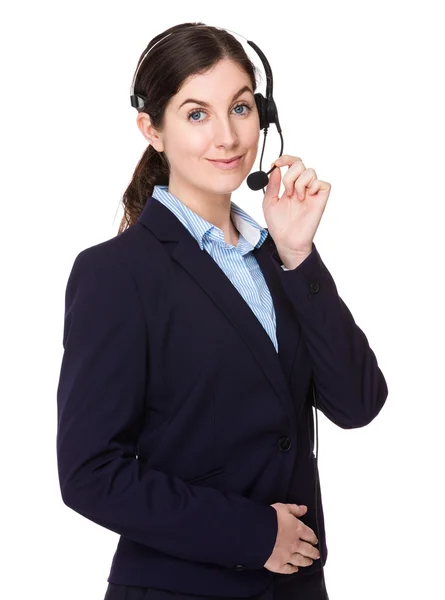 Kulaklık ile müşteri hizmetleri operatör — Stok fotoğraf