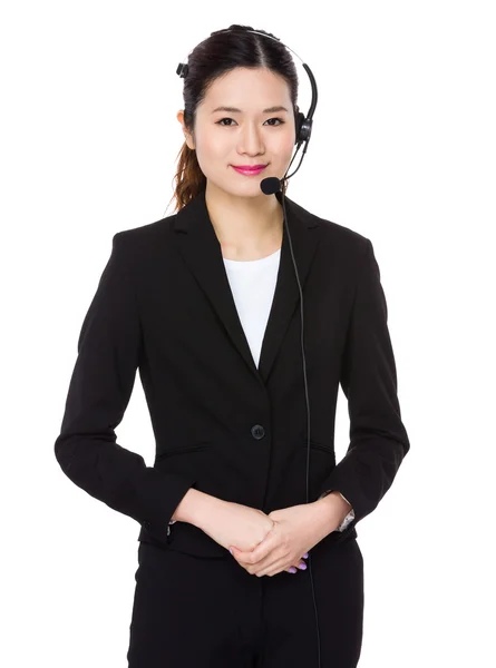 Asian female customer services operator — Stock Photo, Image