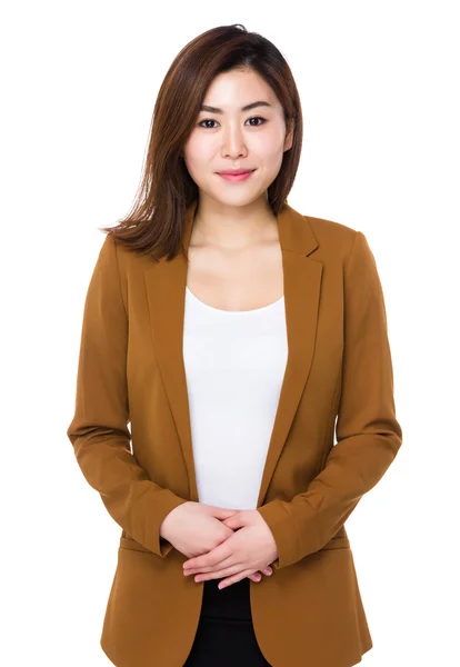 Asiatique jeune femme d'affaires en costume d'affaires — Photo